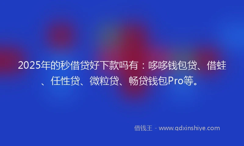2025年的秒借贷好下款吗有：哆哆钱包贷、借蛙、任性贷、微粒贷、畅贷钱包Pro等。
