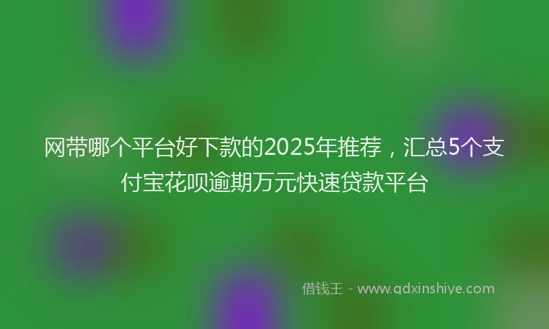 网带哪个平台好下款的2025年推荐，汇总5个支付宝花呗逾期万元快速贷款平台
