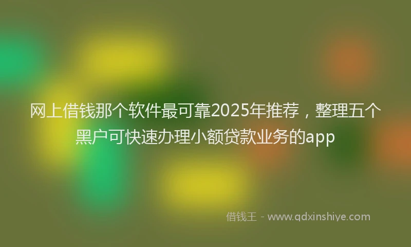 网上借钱那个软件最可靠2025年推荐，整理五个黑户可快速办理小额贷款业务的app