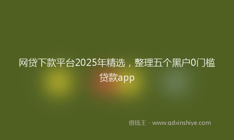 网贷下款平台2025年精选，整理五个黑户0门槛贷款app