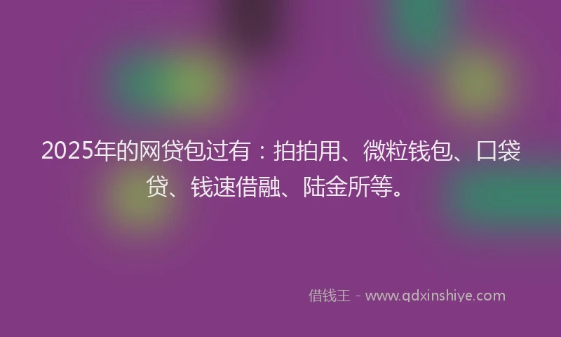 2025年的网贷包过有：拍拍用、微粒钱包、口袋贷、钱速借融、陆金所等。