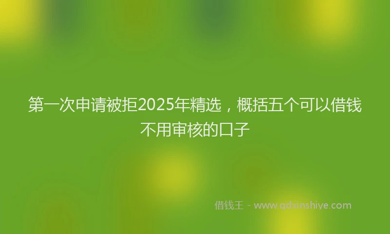 第一次申请被拒2025年精选，概括五个可以借钱不用审核的口子