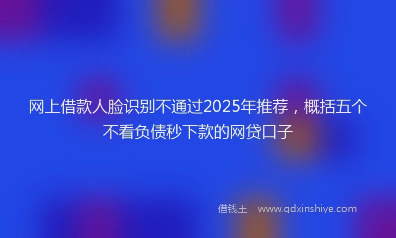 网上借款人脸识别不通过2025年推荐，概括五个不看负债秒下款的网贷口子