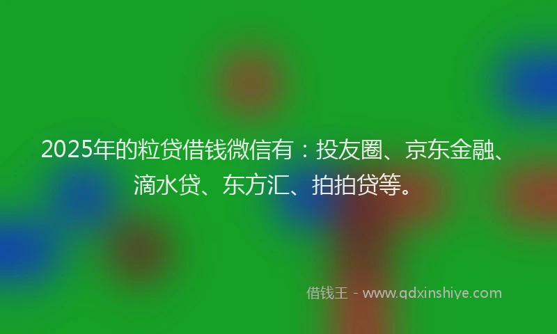 2025年的粒贷借钱微信有：投友圈、京东金融、滴水贷、东方汇、拍拍贷等。