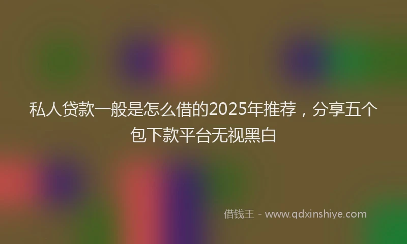 私人贷款一般是怎么借的2025年推荐，分享五个包下款平台无视黑白