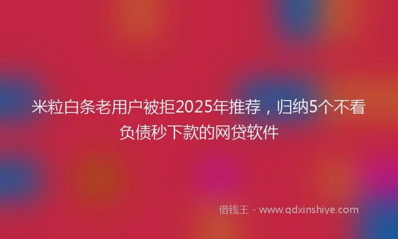 米粒白条老用户被拒2025年推荐，归纳5个不看负债秒下款的网贷软件