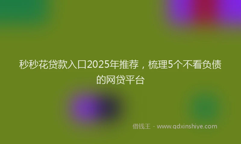 秒秒花贷款入口2025年推荐，梳理5个不看负债的网贷平台