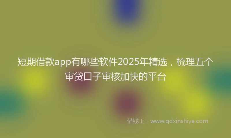 短期借款app有哪些软件2025年精选，梳理五个审贷口子审核加快的平台