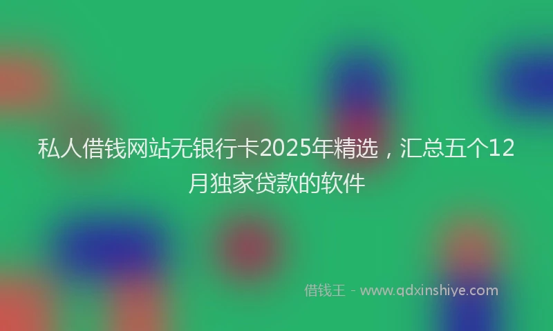 私人借钱网站无银行卡2025年精选，汇总五个12月独家贷款的软件