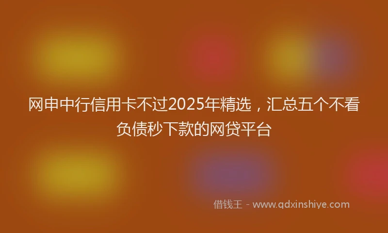 网申中行信用卡不过2025年精选，汇总五个不看负债秒下款的网贷平台