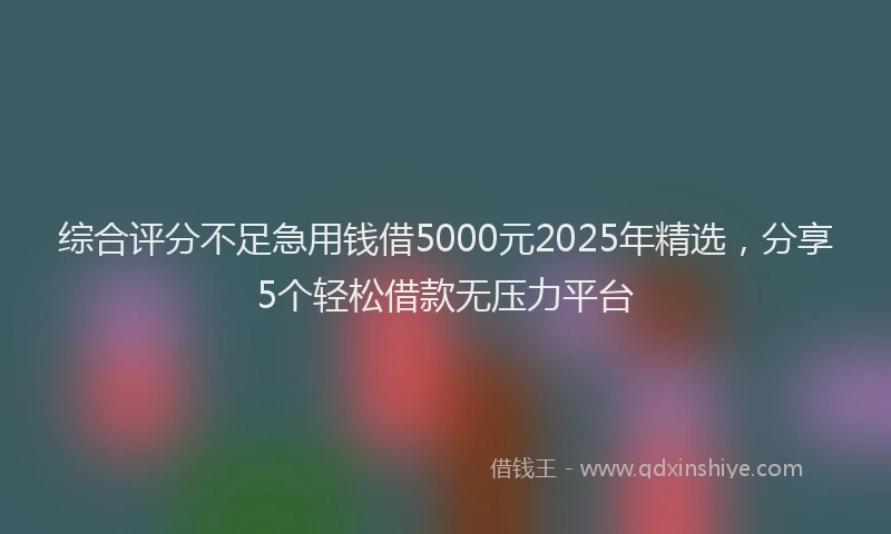 综合评分不足急用钱借5000元2025年精选，分享5个轻松借款无压力平台