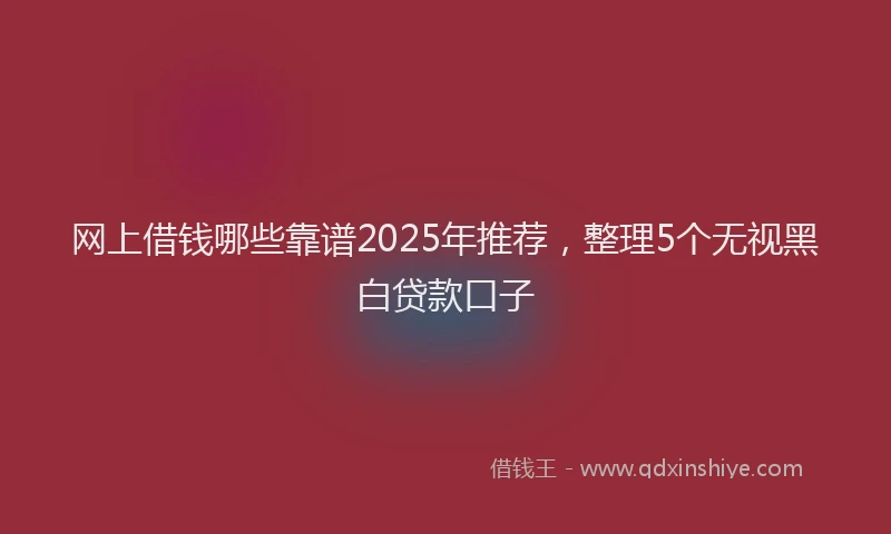 网上借钱哪些靠谱2025年推荐，整理5个无视黑白贷款口子