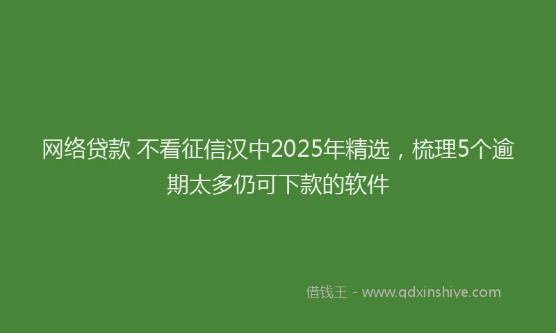 网络贷款 不看征信汉中2025年精选，梳理5个逾期太多仍可下款的软件
