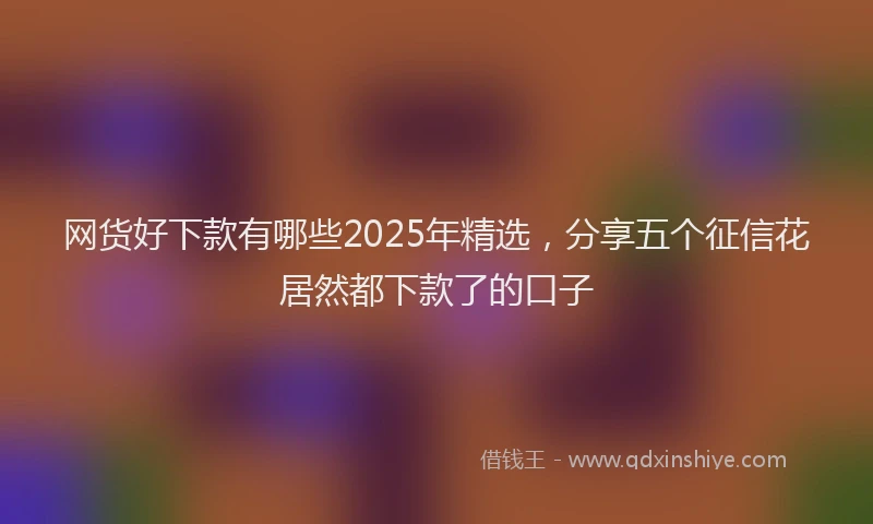 网货好下款有哪些2025年精选，分享五个征信花居然都下款了的口子
