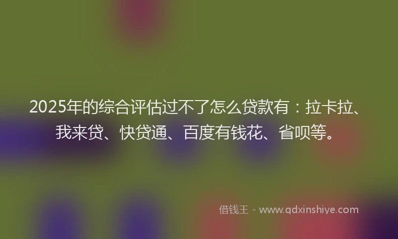 2025年的综合评估过不了怎么贷款有：拉卡拉、我来贷、快贷通、百度有钱花、省呗等。