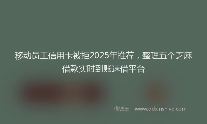 移动员工信用卡被拒2025年推荐，整理五个芝麻借款实时到账速借平台