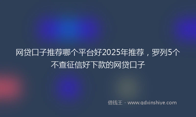 网贷口子推荐哪个平台好2025年推荐，罗列5个不查征信好下款的网贷口子