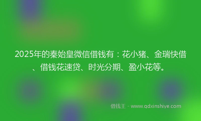 2025年的秦始皇微信借钱有：花小猪、金瑞快借、借钱花速贷、时光分期、盈小花等。