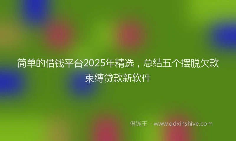 简单的借钱平台2025年精选，总结五个摆脱欠款束缚贷款新软件