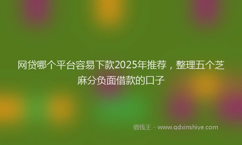 网贷哪个平台容易下款2025年推荐，整理五个芝麻分负面借款的口子