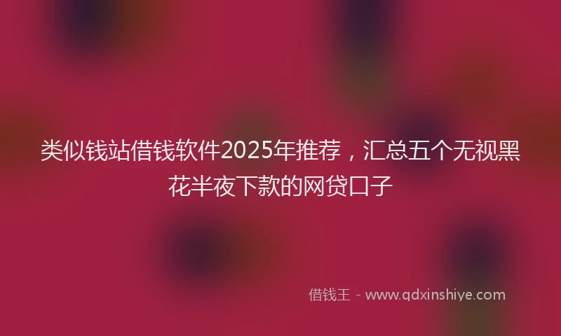 类似钱站借钱软件2025年推荐，汇总五个无视黑花半夜下款的网贷口子