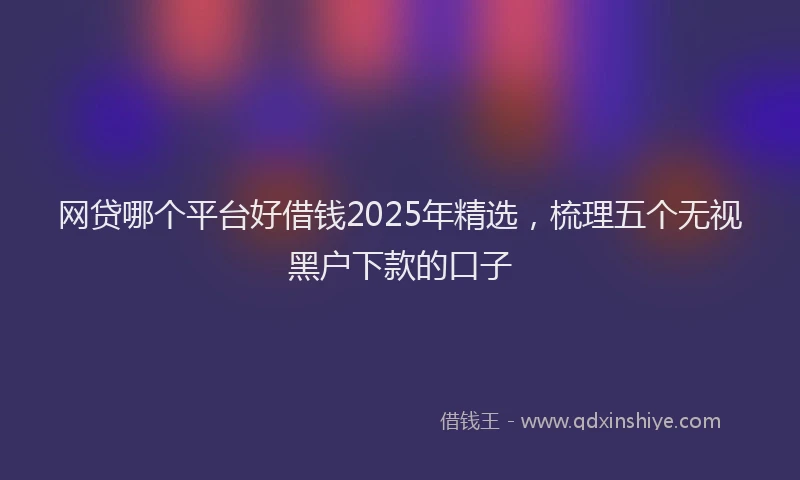 网贷哪个平台好借钱2025年精选，梳理五个无视黑户下款的口子