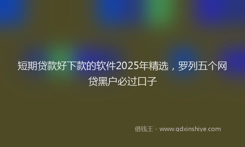 短期贷款好下款的软件2025年精选，罗列五个网贷黑户必过口子
