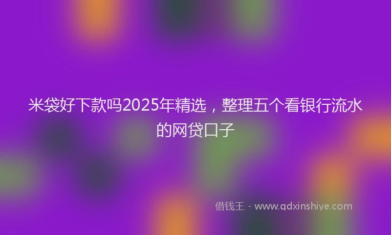 米袋好下款吗2025年精选，整理五个看银行流水的网贷口子