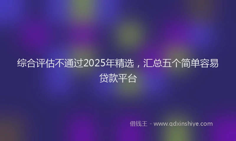 综合评估不通过2025年精选，汇总五个简单容易贷款平台