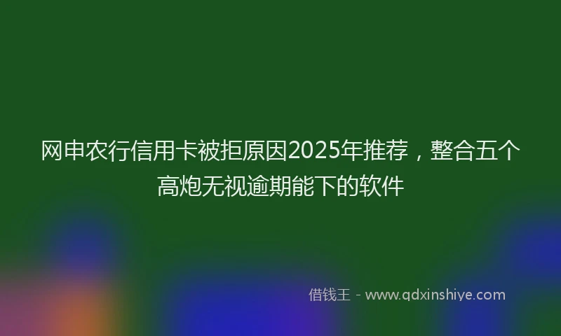 网申农行信用卡被拒原因2025年推荐，整合五个高炮无视逾期能下的软件