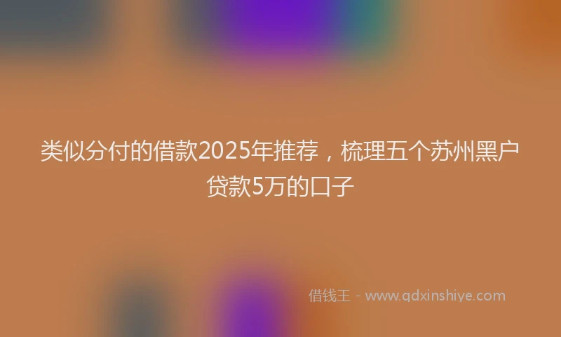 类似分付的借款2025年推荐，梳理五个苏州黑户贷款5万的口子