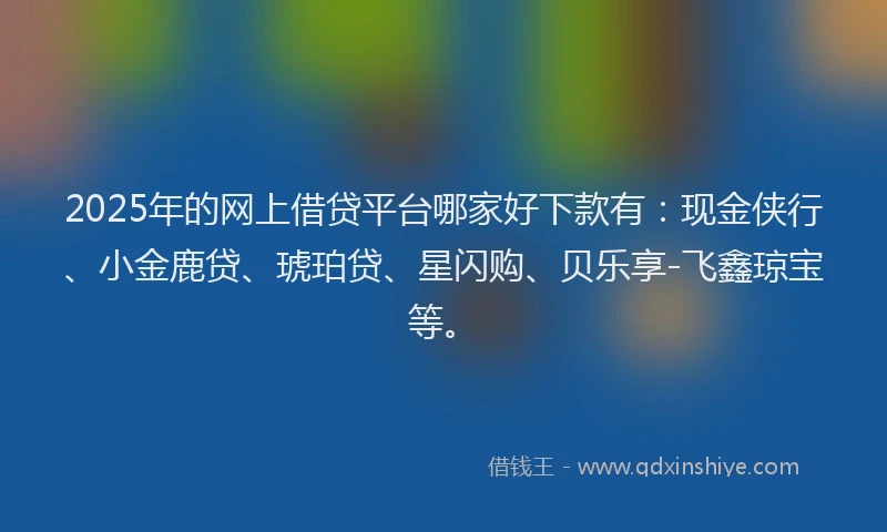 2025年的网上借贷平台哪家好下款有：现金侠行、小金鹿贷、琥珀贷、星闪购、贝乐享-飞鑫琼宝等。