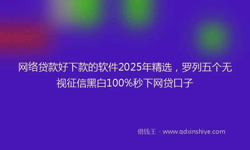 网络贷款好下款的软件2025年精选，罗列五个无视征信黑白100%秒下网贷口子