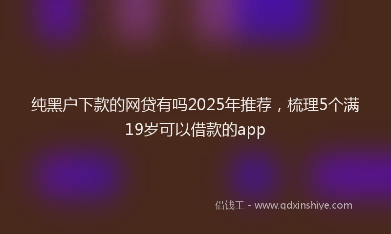 纯黑户下款的网贷有吗2025年推荐，梳理5个满19岁可以借款的app