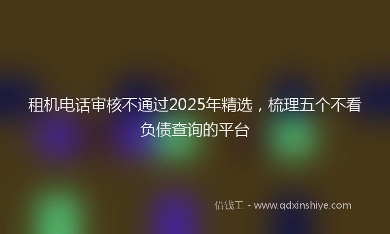 租机电话审核不通过2025年精选，梳理五个不看负债查询的平台