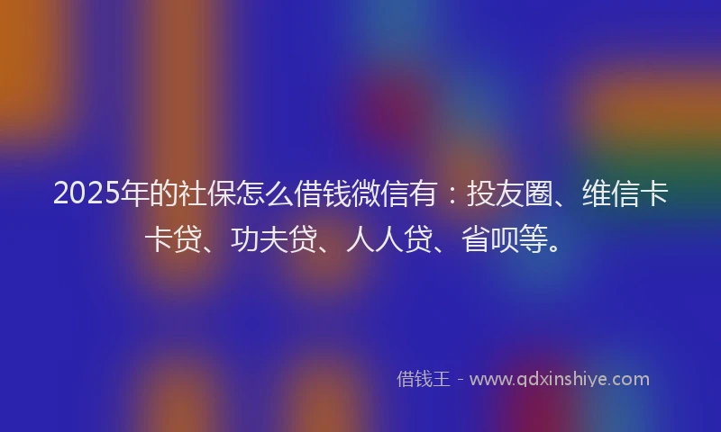 2025年的社保怎么借钱微信有：投友圈、维信卡卡贷、功夫贷、人人贷、省呗等。