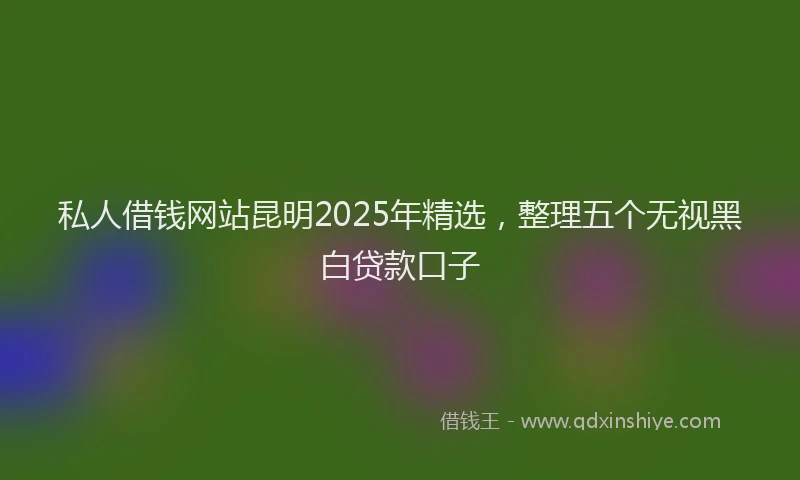 私人借钱网站昆明2025年精选，整理五个无视黑白贷款口子