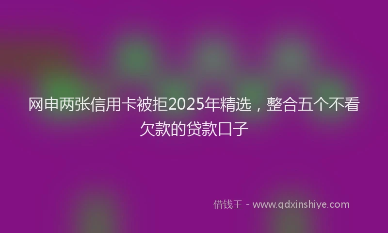 网申两张信用卡被拒2025年精选，整合五个不看欠款的贷款口子