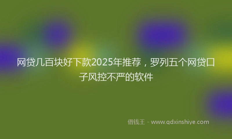 网贷几百块好下款2025年推荐，罗列五个网贷口子风控不严的软件