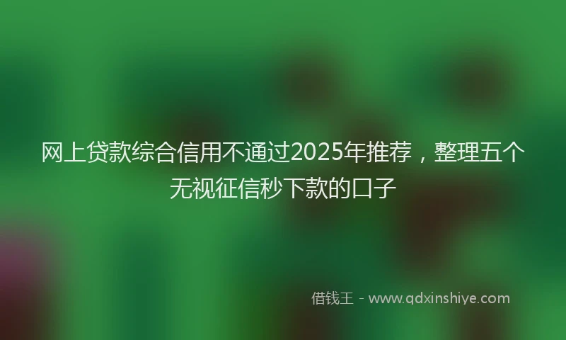 网上贷款综合信用不通过2025年推荐，整理五个无视征信秒下款的口子