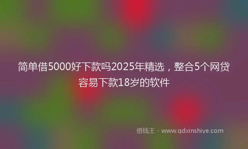 简单借5000好下款吗2025年精选，整合5个网贷容易下款18岁的软件