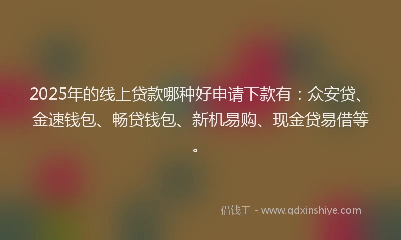 2025年的线上贷款哪种好申请下款有：众安贷、金速钱包、畅贷钱包、新机易购、现金贷易借等。
