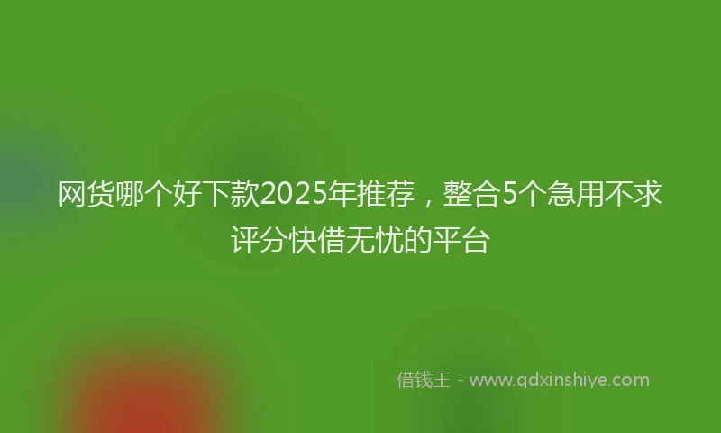 网货哪个好下款2025年推荐，整合5个急用不求评分快借无忧的平台
