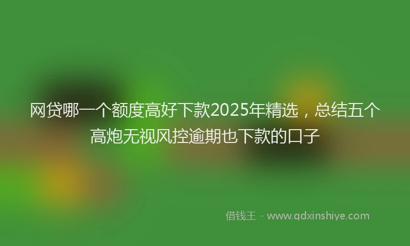 网贷哪一个额度高好下款2025年精选，总结五个高炮无视风控逾期也下款的口子