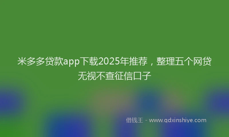 米多多贷款app下载2025年推荐，整理五个网贷无视不查征信口子