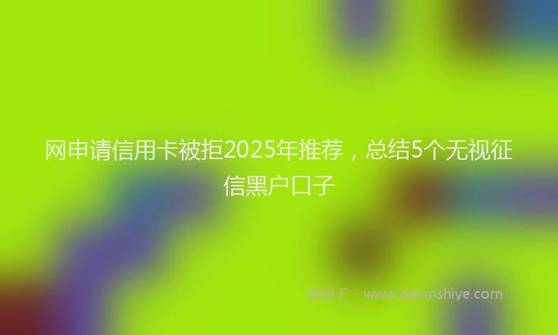 网申请信用卡被拒2025年推荐，总结5个无视征信黑户口子