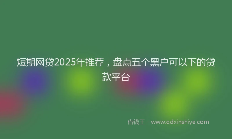 短期网贷2025年推荐，盘点五个黑户可以下的贷款平台