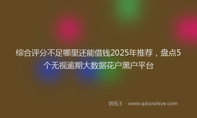 综合评分不足哪里还能借钱2025年推荐，盘点5个无视逾期大数据花户黑户平台
