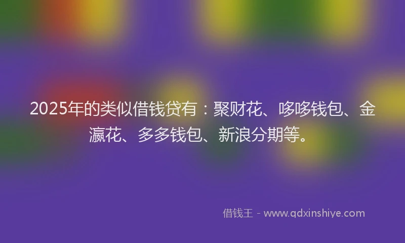 2025年的类似借钱贷有：聚财花、哆哆钱包、金瀛花、多多钱包、新浪分期等。