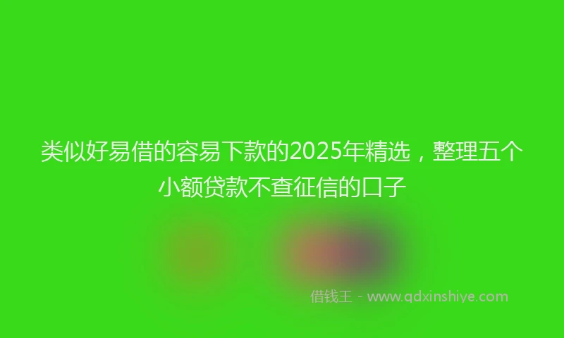 类似好易借的容易下款的2025年精选，整理五个小额贷款不查征信的口子
